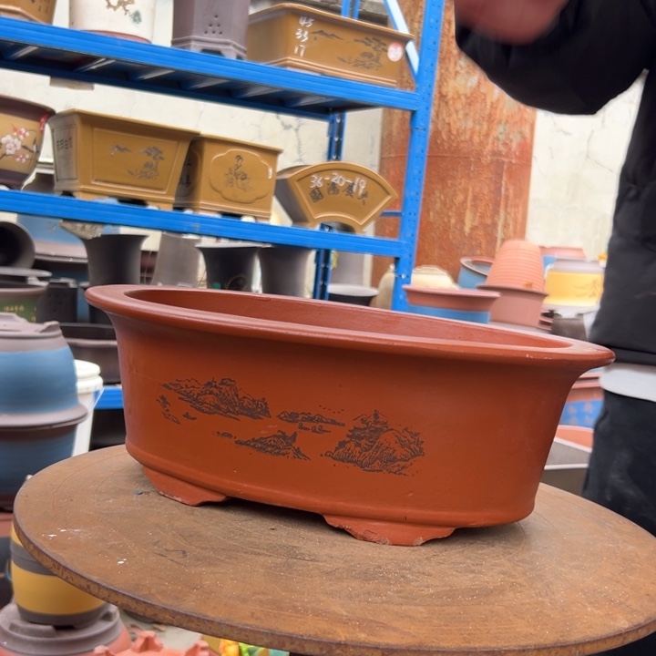 38红椭圆花盆花盆花盆