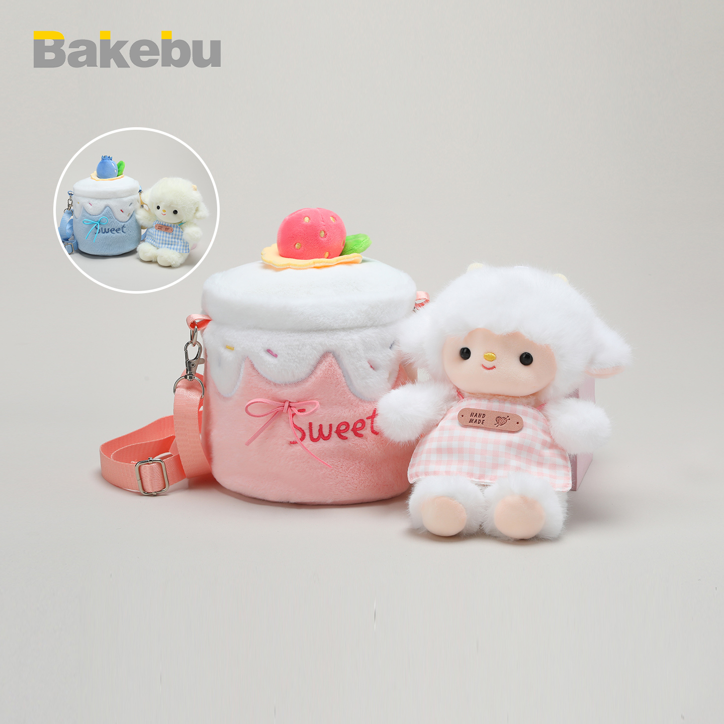 小羊羔咩咩背单肩跨包包毛绒玩具羊公仔送女朋友创意生日节日礼物