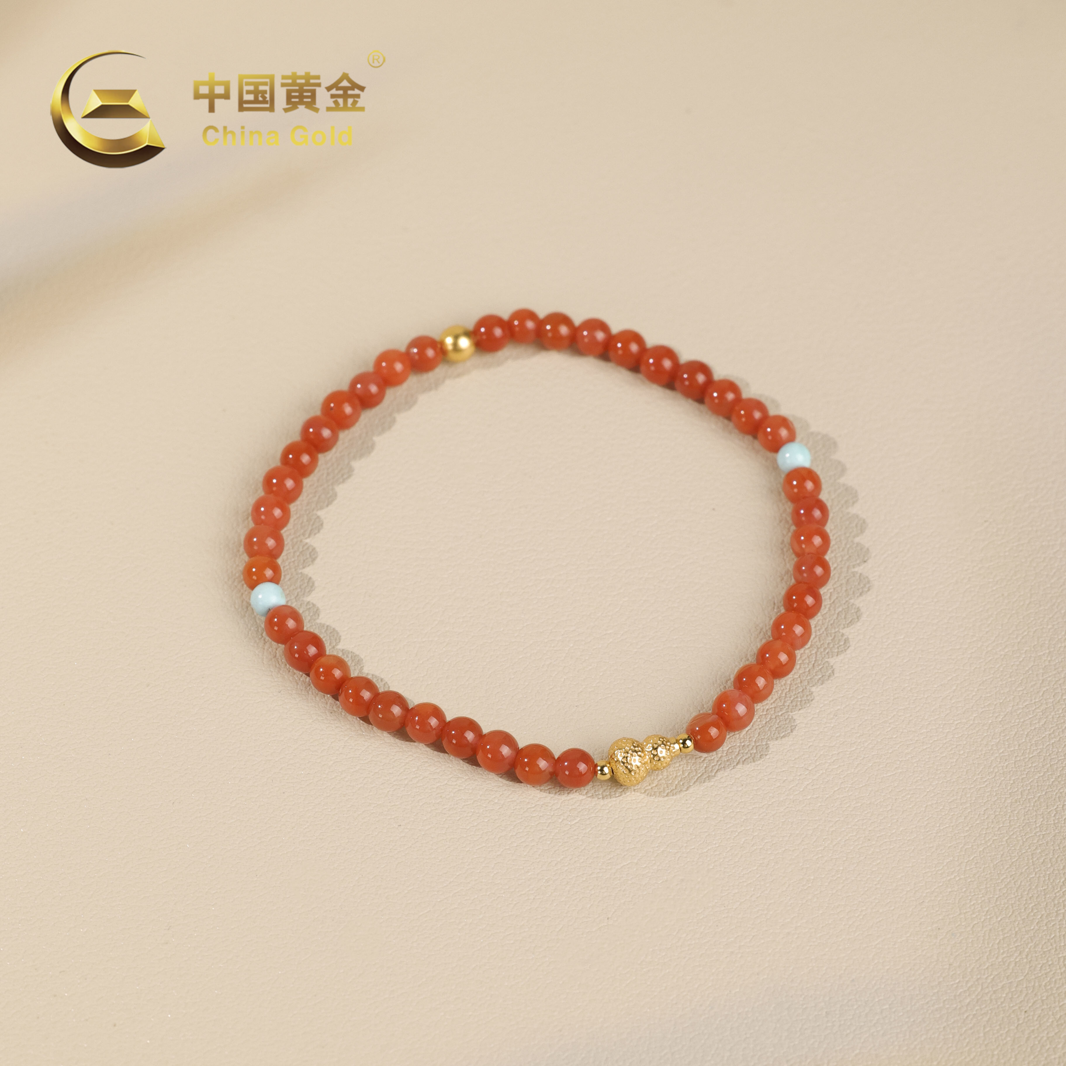【中国黄金】旭智 | 南红*手串*S925银镶嵌-S4227-臻