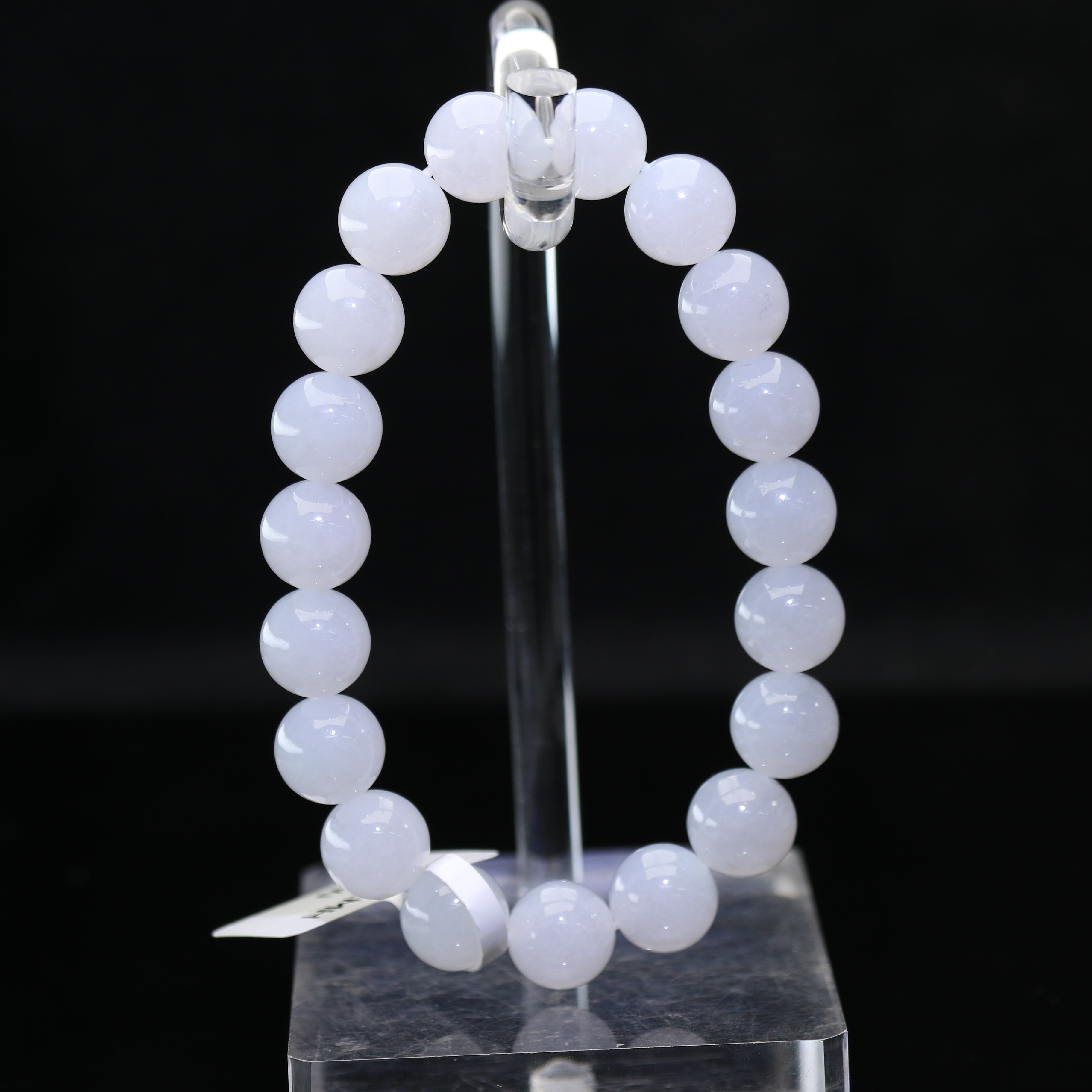 35天然缅甸翡翠A货冰白月光手串/400472/上海嘉禾拍卖