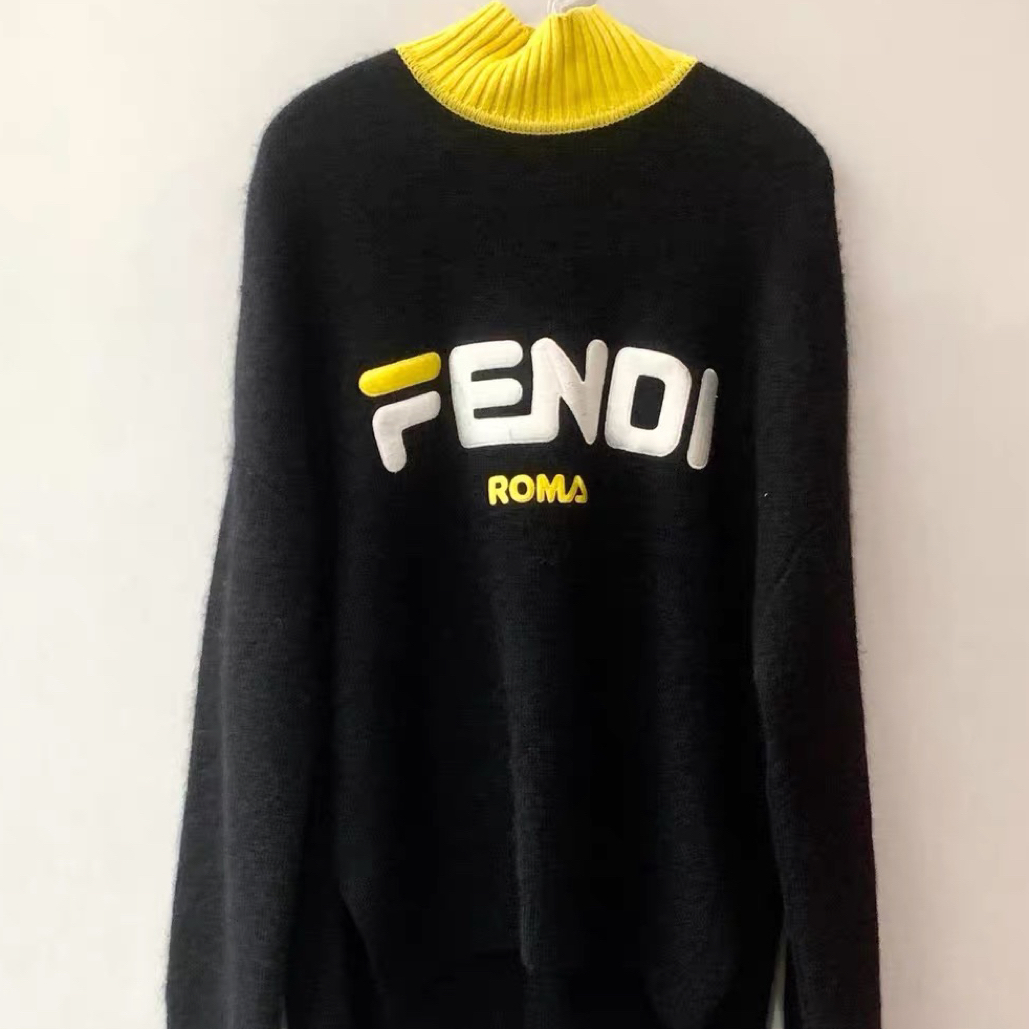 99新 FENDI/芬迪 高领字母毛衣/A05509/38码/