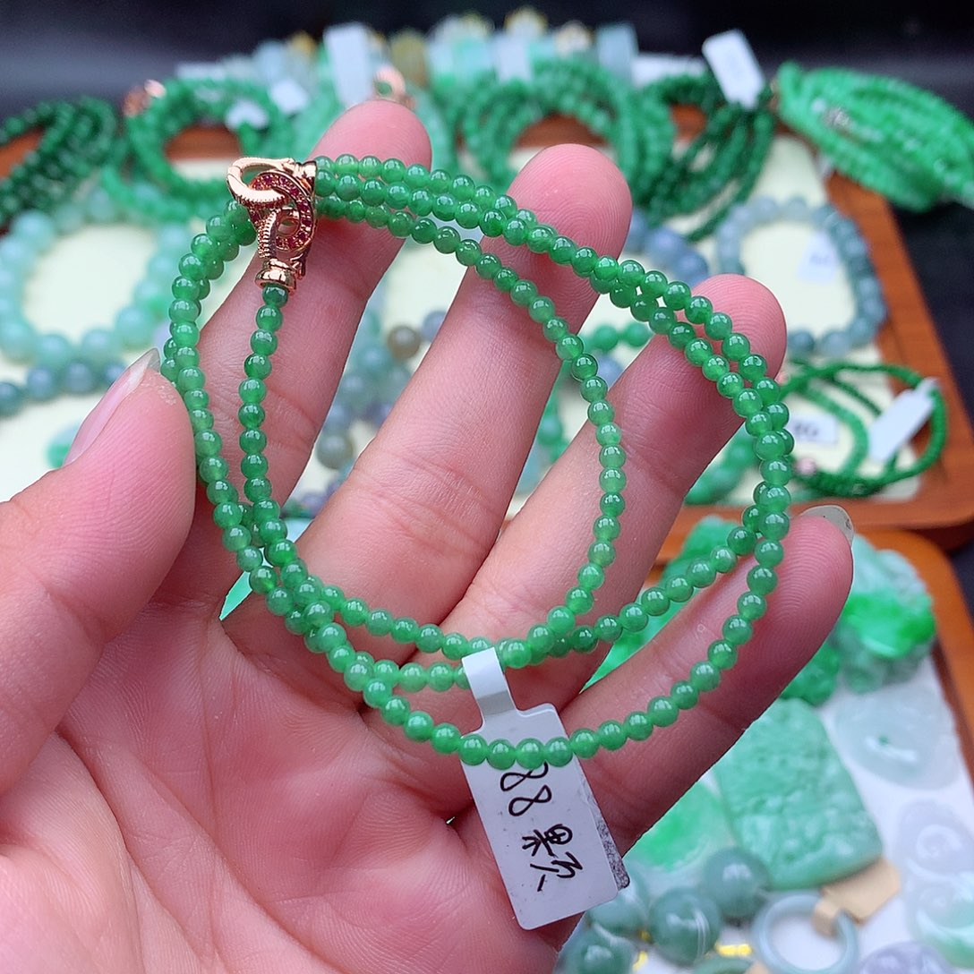 翡翠未镶嵌项链项链