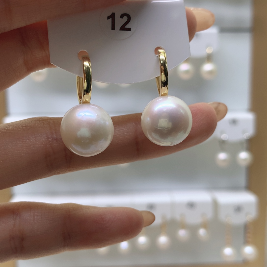 淡水珍珠耳饰银S925镶嵌