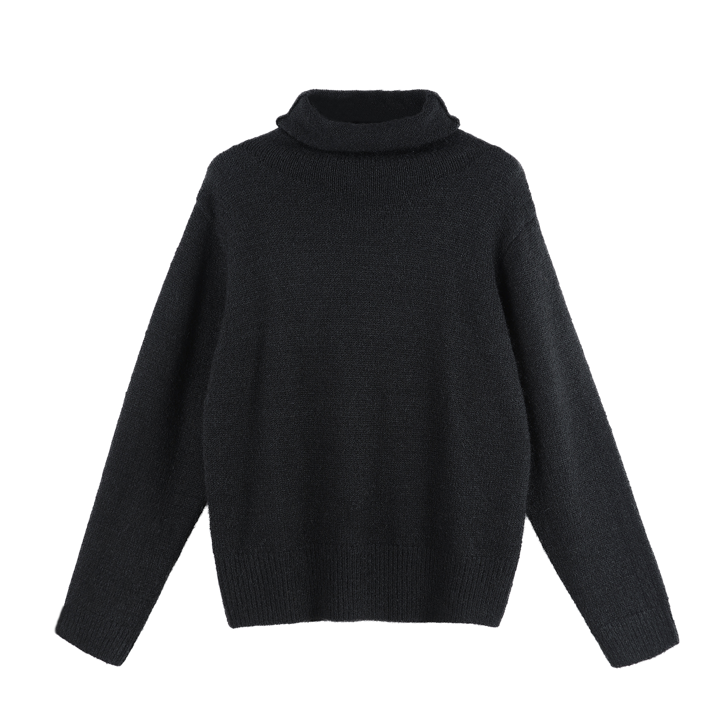 2025冬季时尚新款纯色百搭简约素雅长袖显瘦针织毛衣HBZX710051