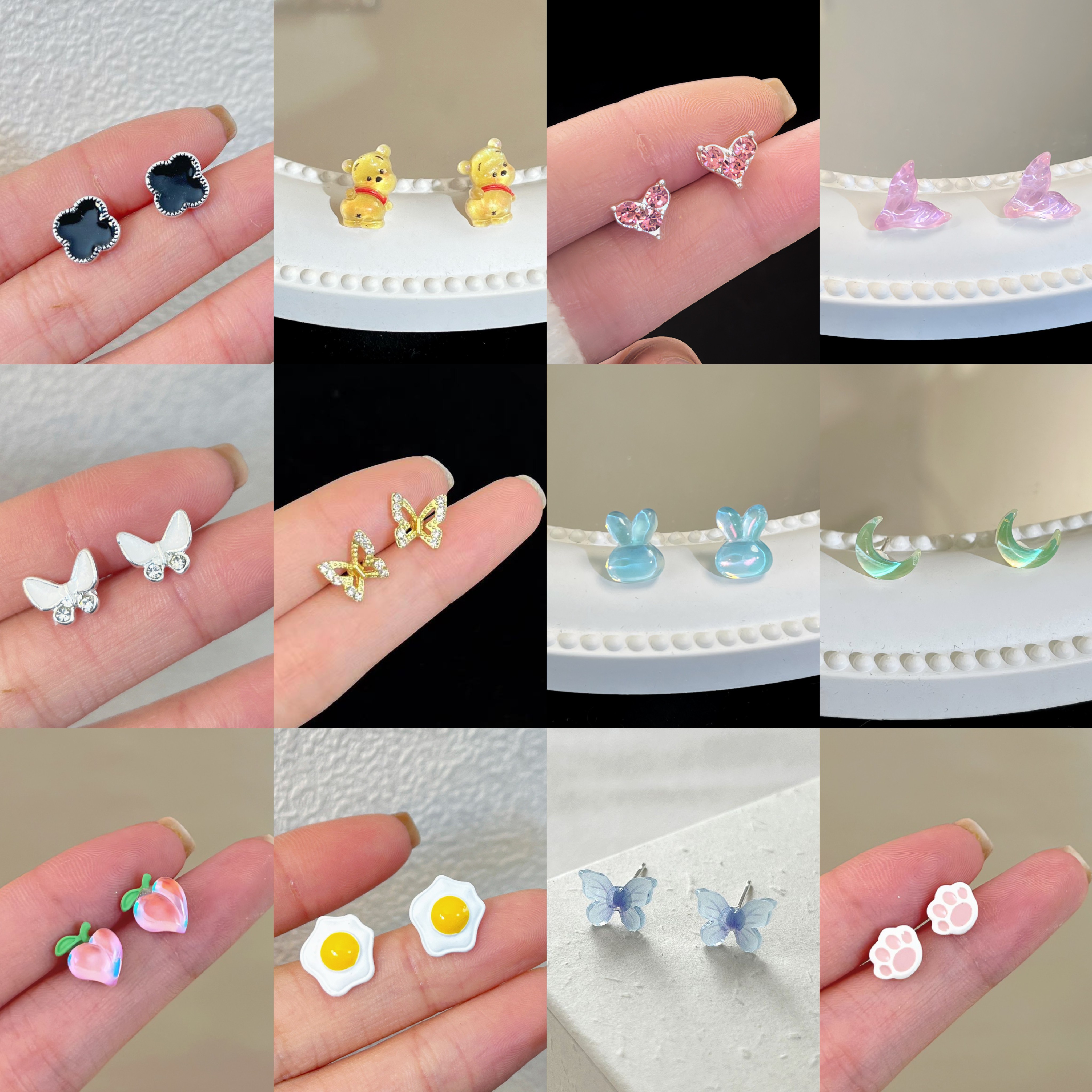 【简约小巧款耳饰】可爱风精美百搭对对碰双许愿