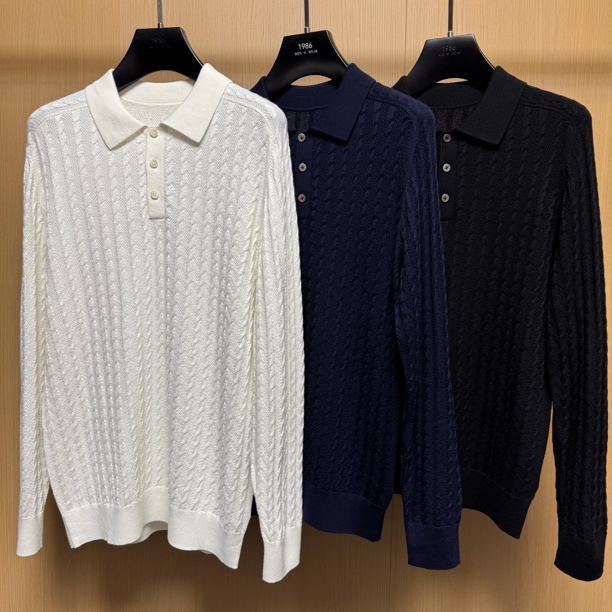 【1986高定】费萨出品3533马鞍肩扭花长袖polo