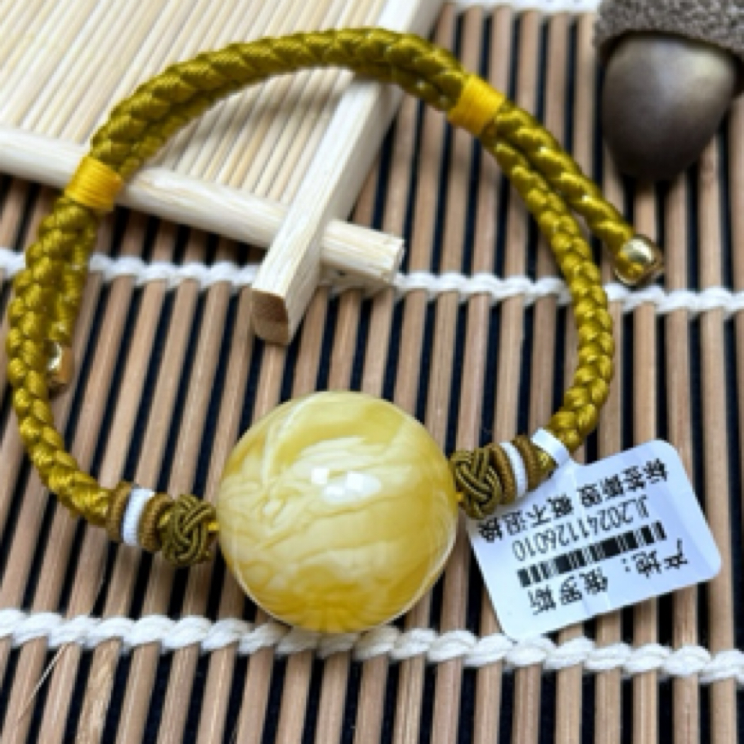 蜜之缘珠宝天然原矿琥珀蜜蜡圆珠25mm