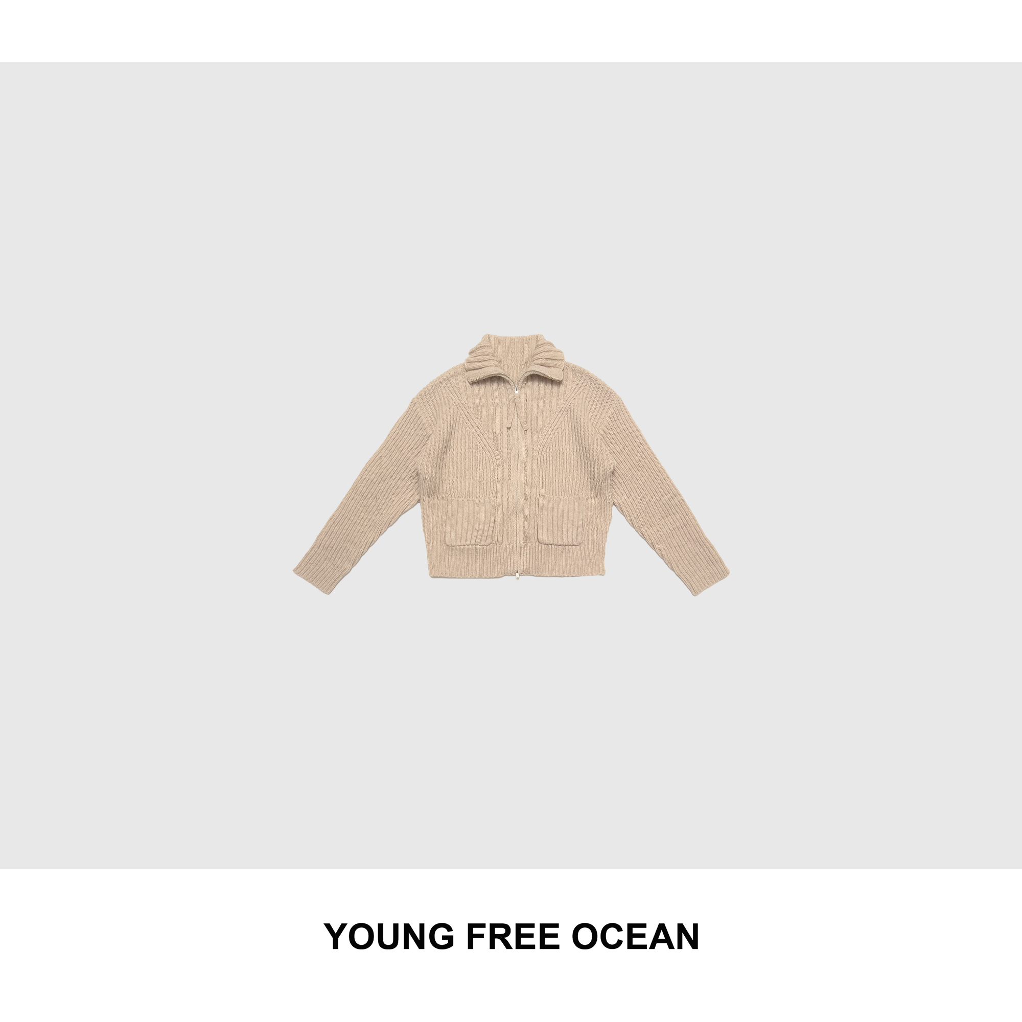 YOUNG FREE OCEAN2025秋款 立领拉链羊毛毛衣AM038