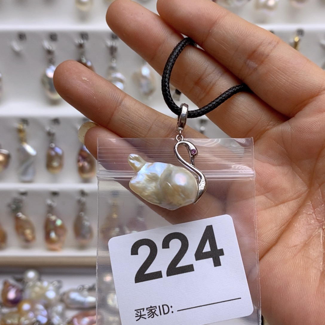 淡水珍珠颈饰银S925镶嵌224