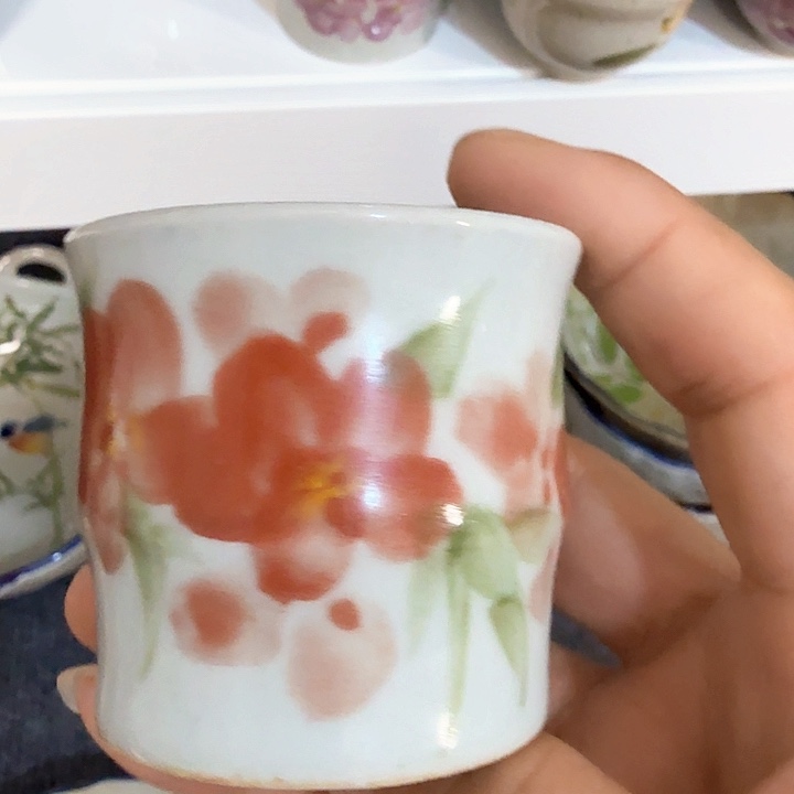 景德镇陶瓷手工手绘竹节小杯杯