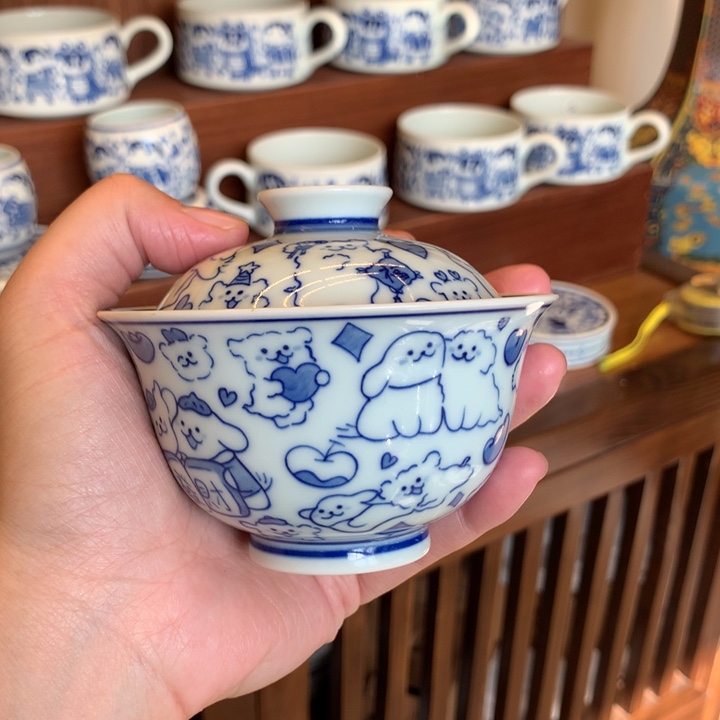 ?*侠特价线条小狗两才盖碗191号