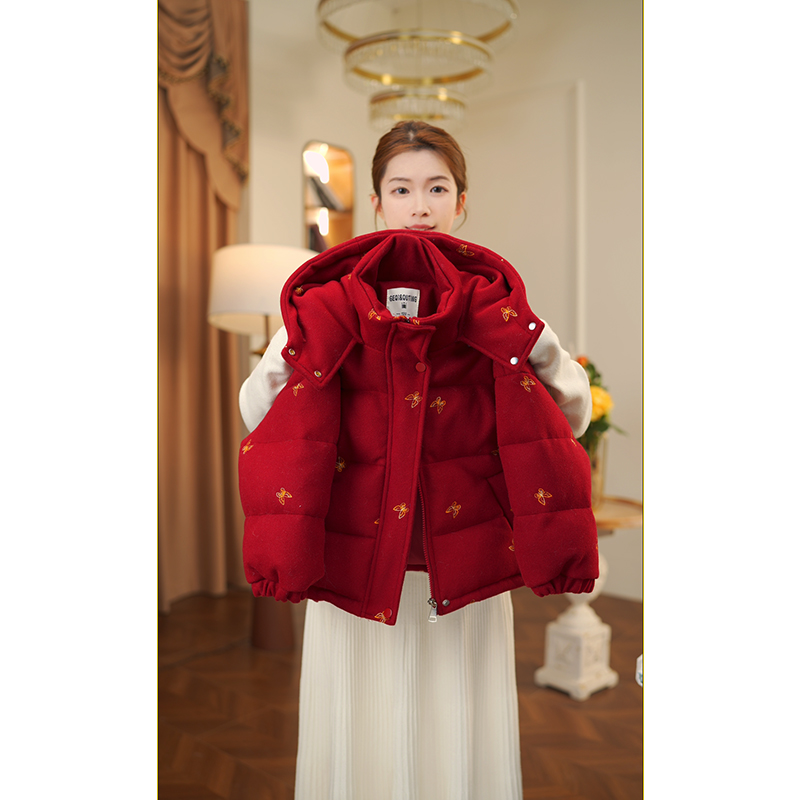 女童棉服2025冬装儿童冬季加厚棉袄小女孩夹棉连帽外套3878