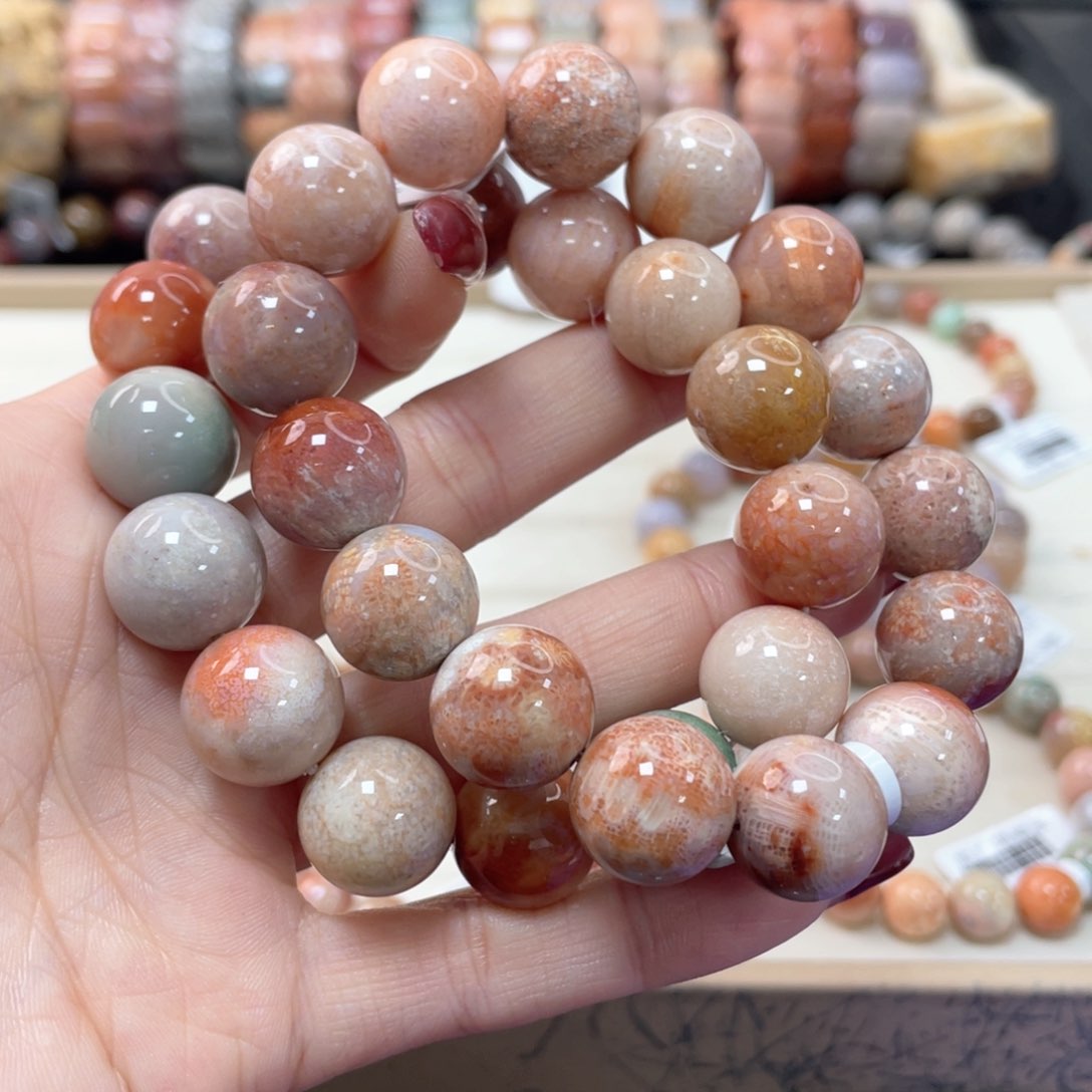 硅化珊瑚（珊瑚玉）手链未镶嵌ℳ**566