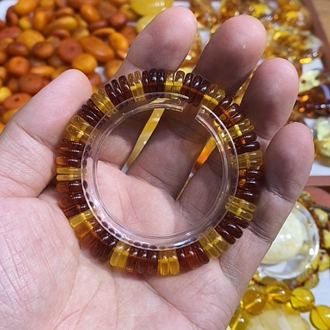 未镶嵌琥珀手链隔片手串