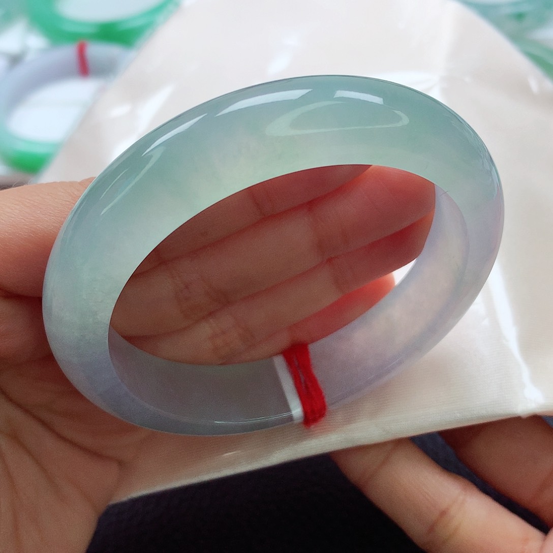 翡翠手镯未镶嵌56.8小宽版 冰春彩