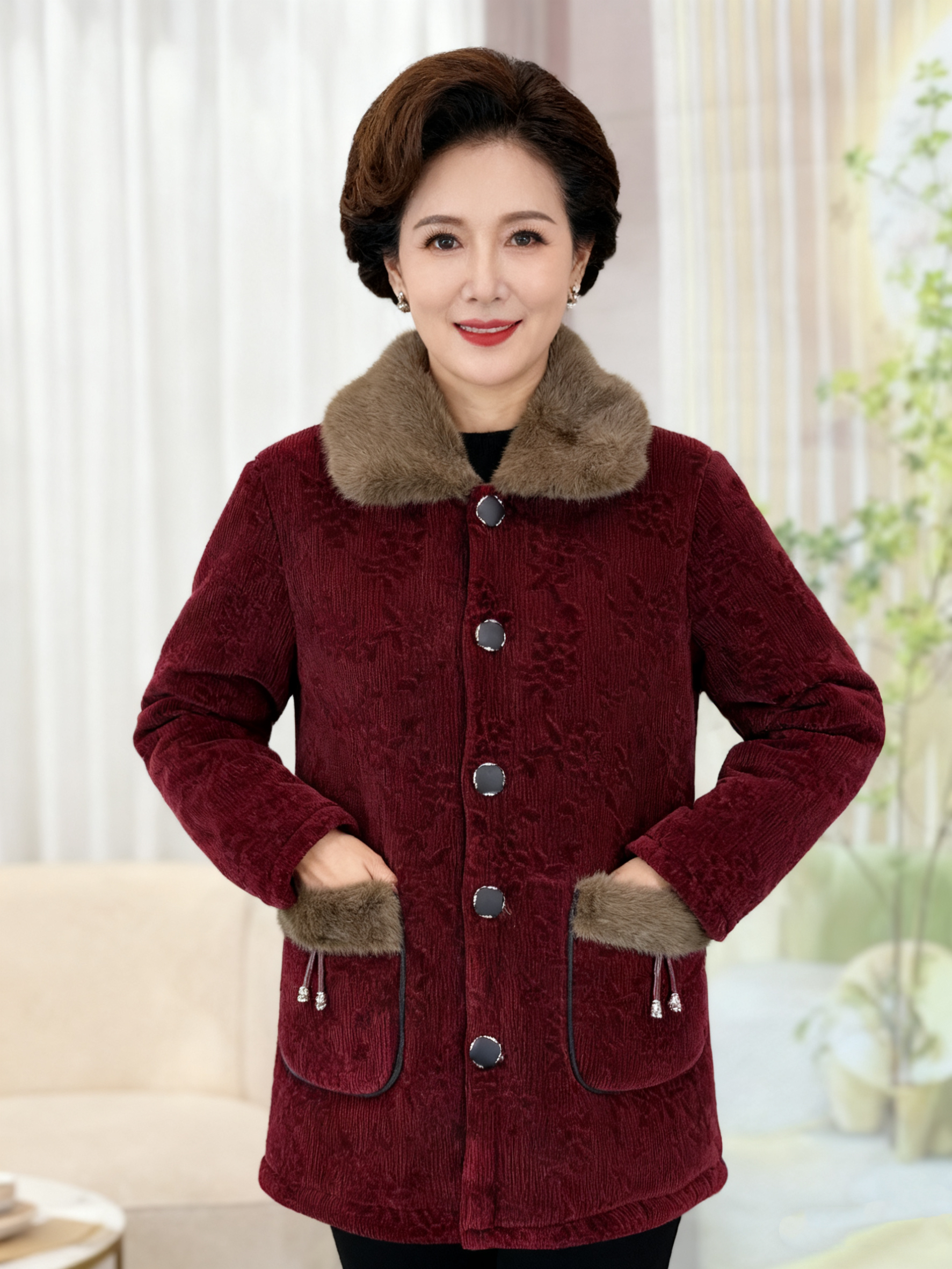 厚款中老年女装妈妈冬装外套保暖加厚气质冬季-木棉树MMS