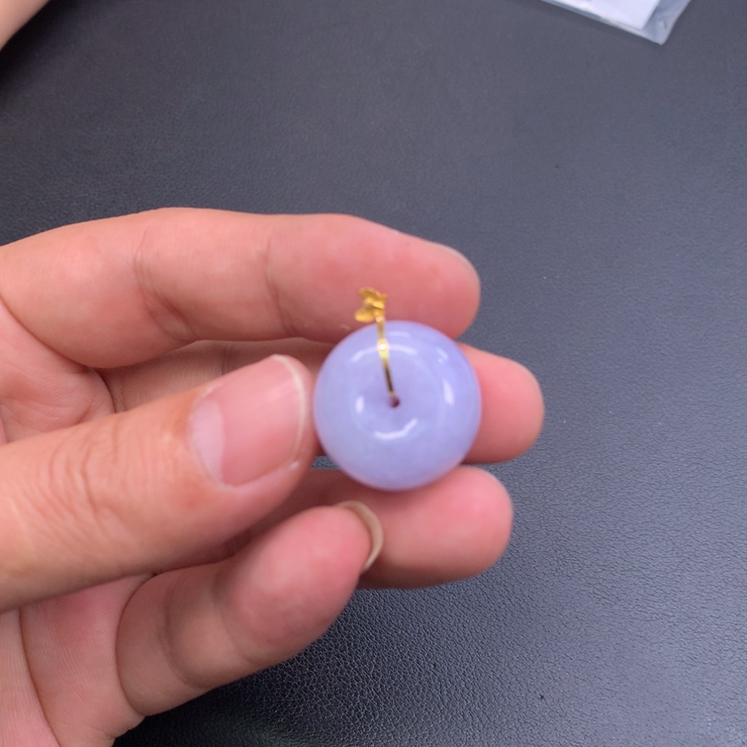 翡翠18K金镶嵌颈饰48小时鉴赏期退货不扣服务费