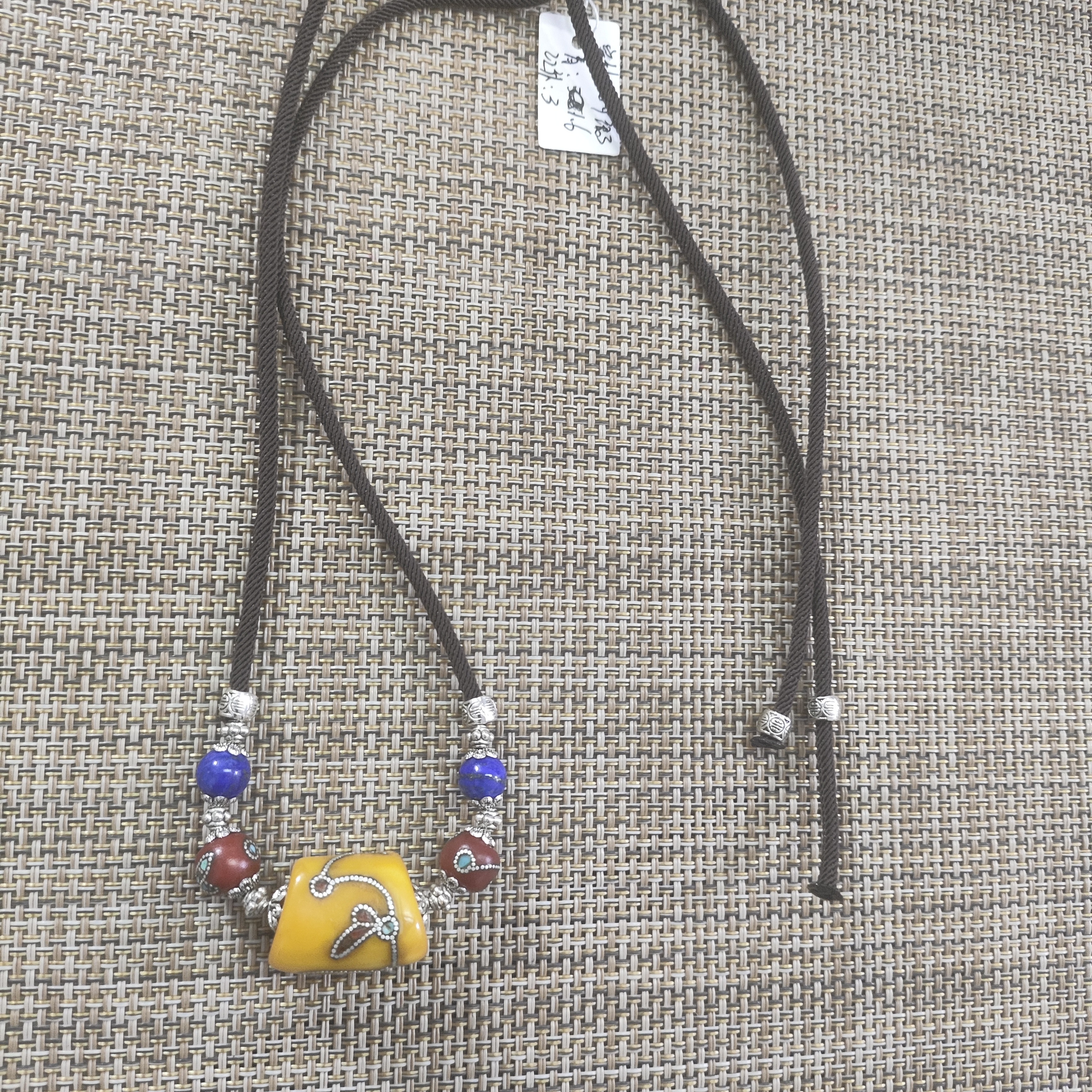 非金属树脂项链 尼泊尔手工制作马蹄补丁珠锁骨链