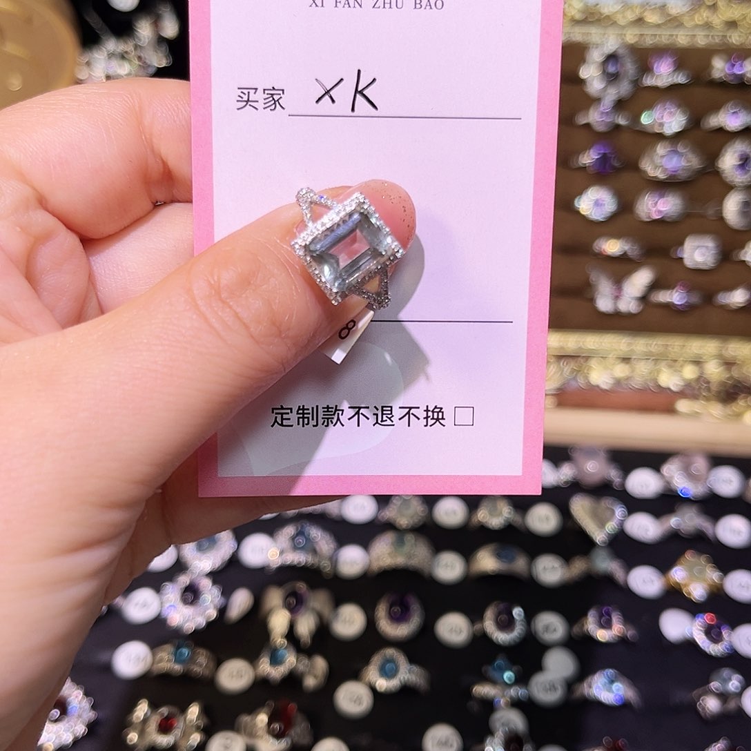 绿水晶戒指银S925镶嵌.****.珠宝