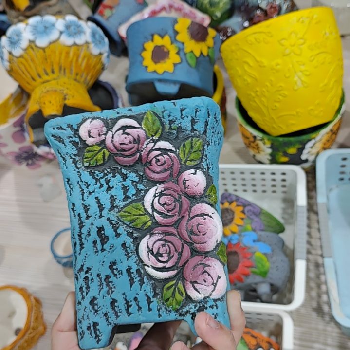 红陶吸水透气的白陶花盆凑满12发货