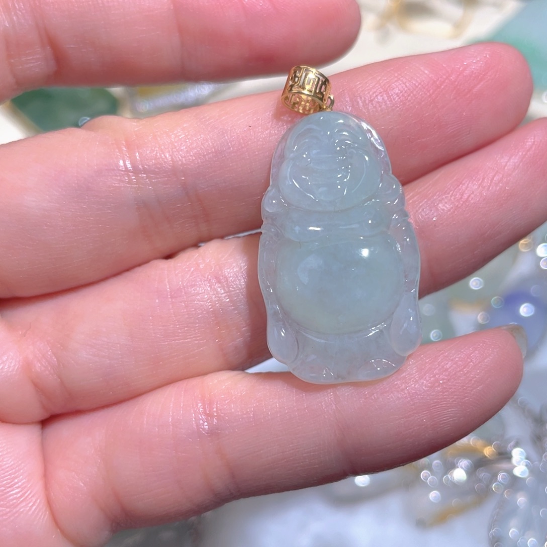 翡翠颈饰18K金镶嵌翡翠