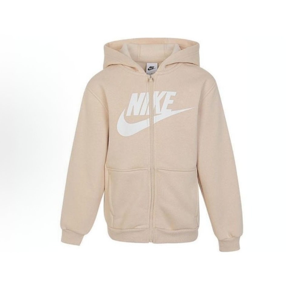正品Nike耐克字母印花休闲针织抓绒连帽外套儿童款FD2990-126