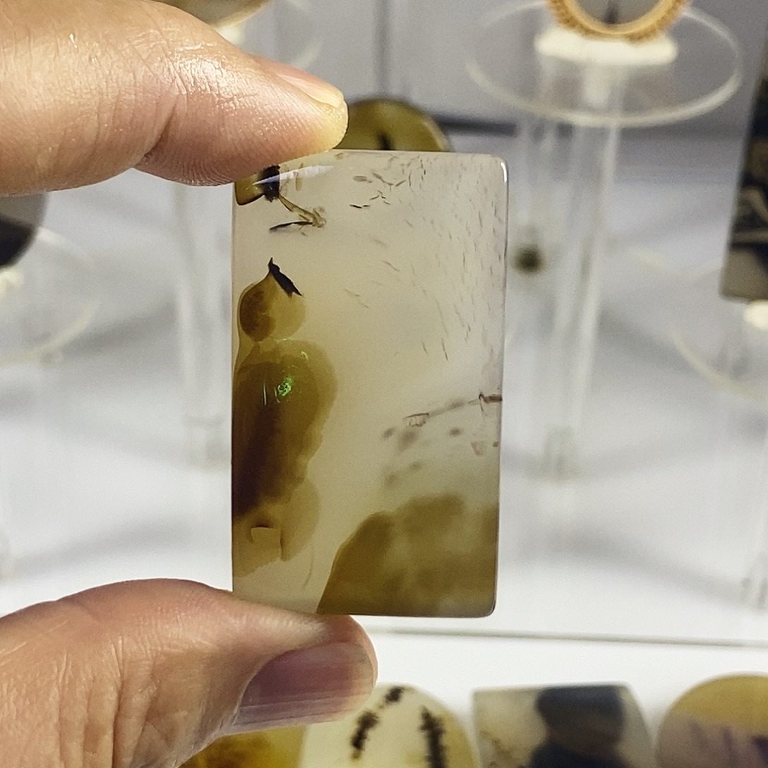 合成碳硅石非金属时尚图纹画面石饰品