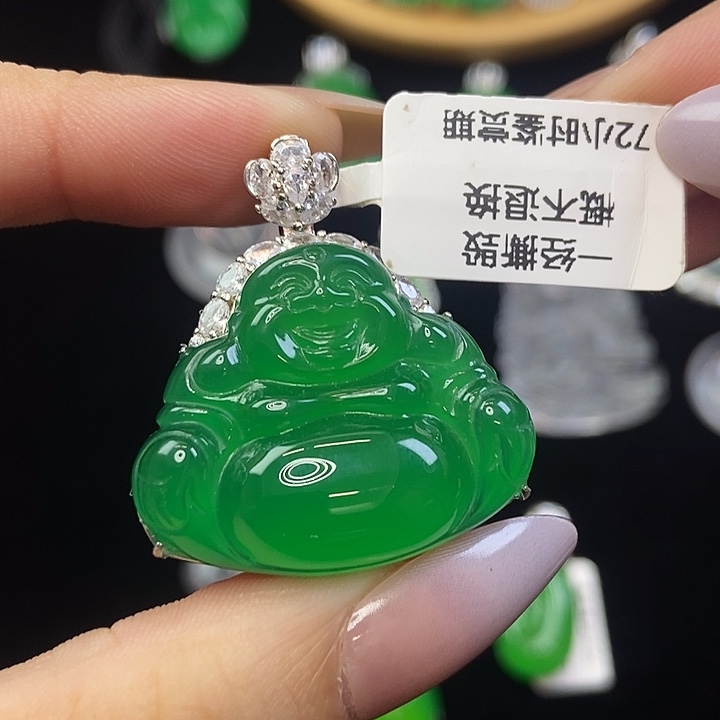 玛瑙/玉髓银S925镶嵌颈饰佛公吊坠