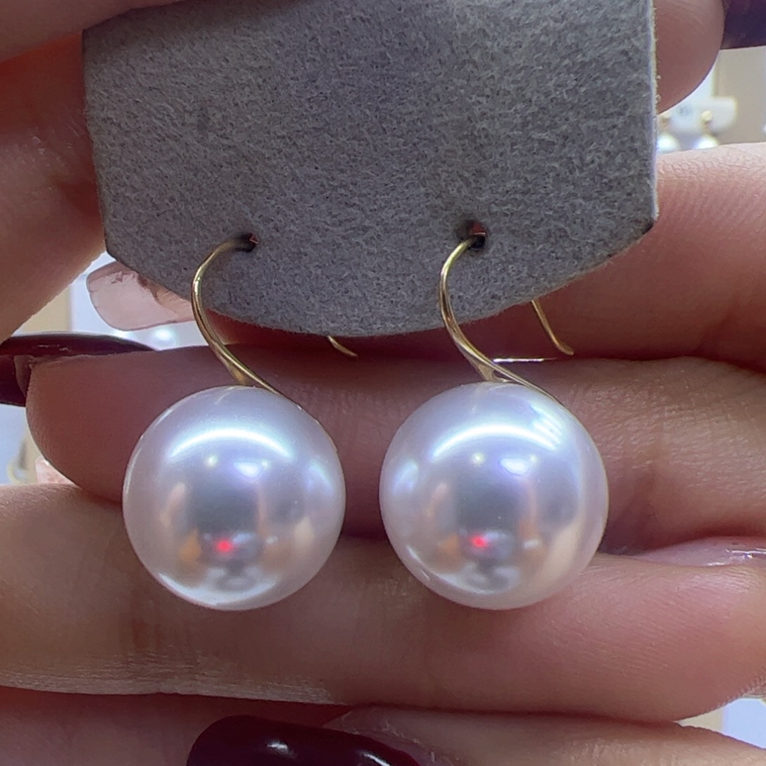 淡水珍珠耳饰18K金镶嵌