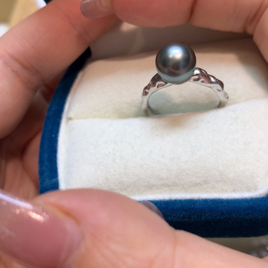 海水珍珠戒指银S925镶嵌