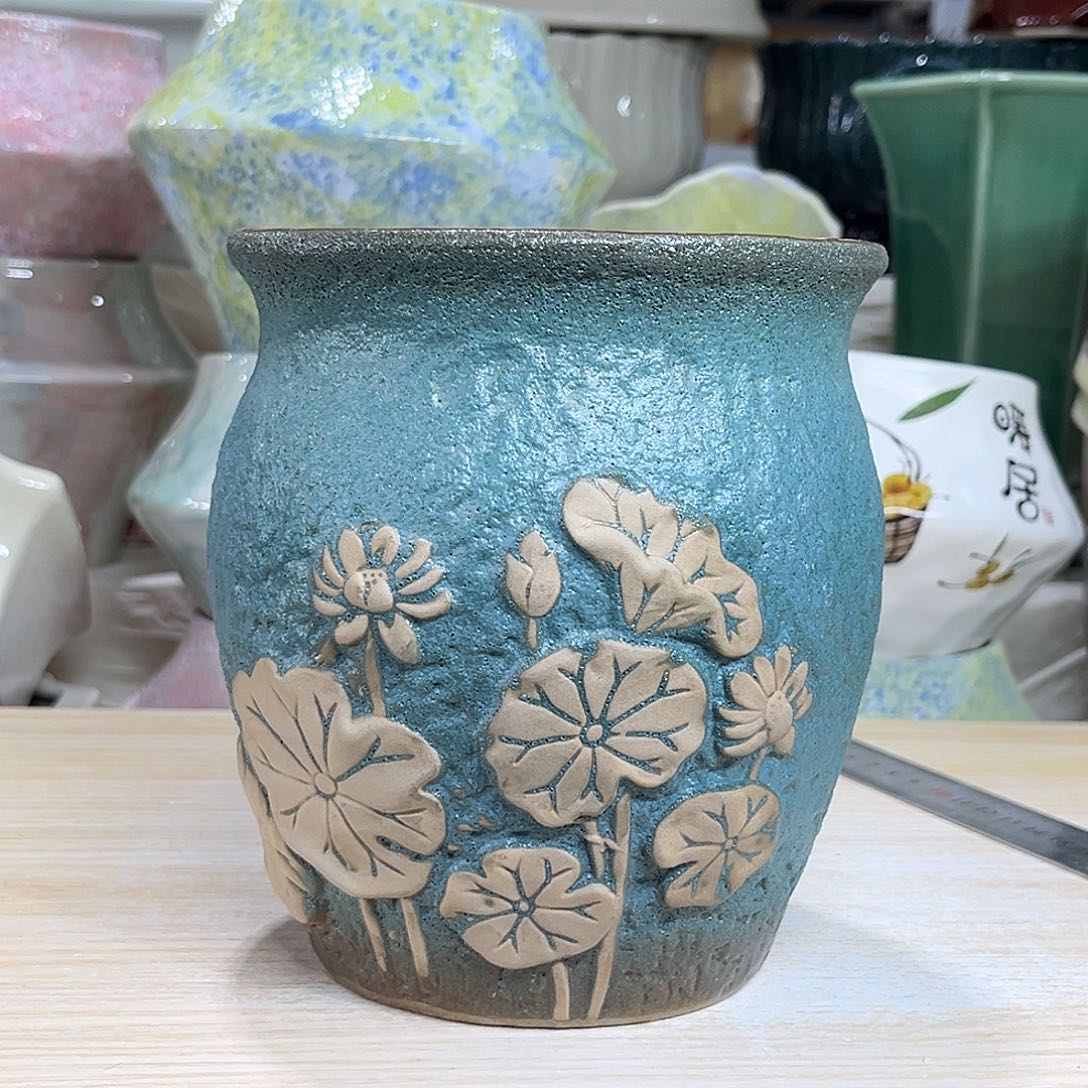 陶瓷绿植多肉微瑕花盆外口径：13*15