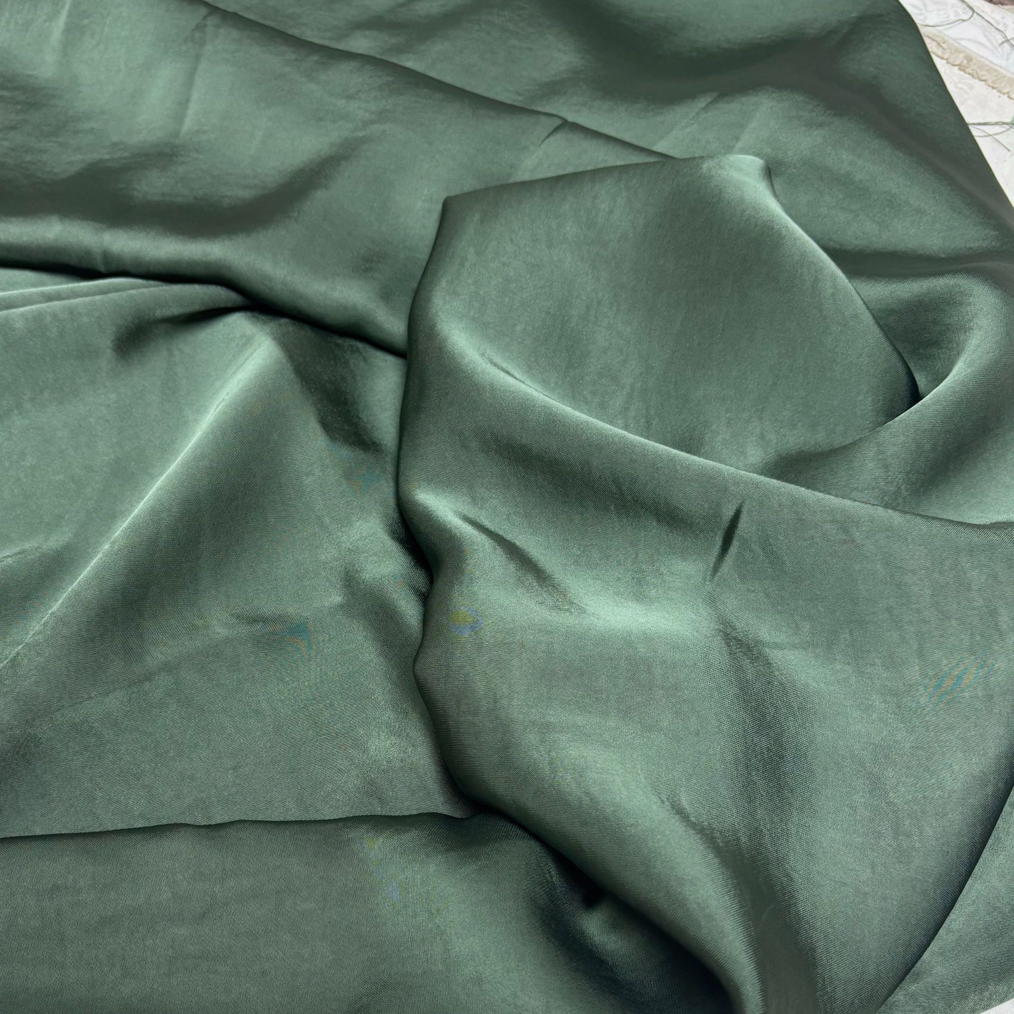 军绿色双面缎醋酸丝滑柔软布料