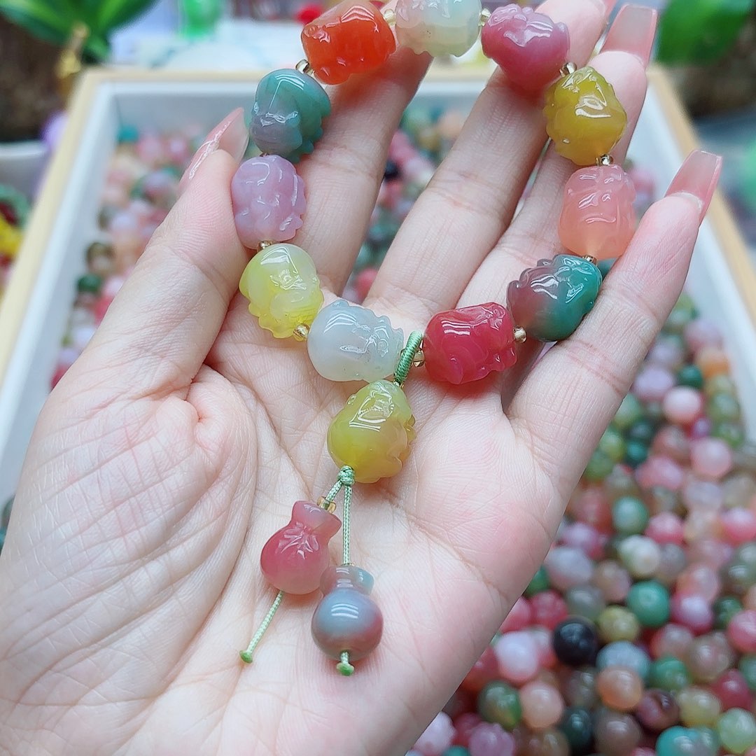 ****心玛瑙/玉髓未镶嵌手链盐源6