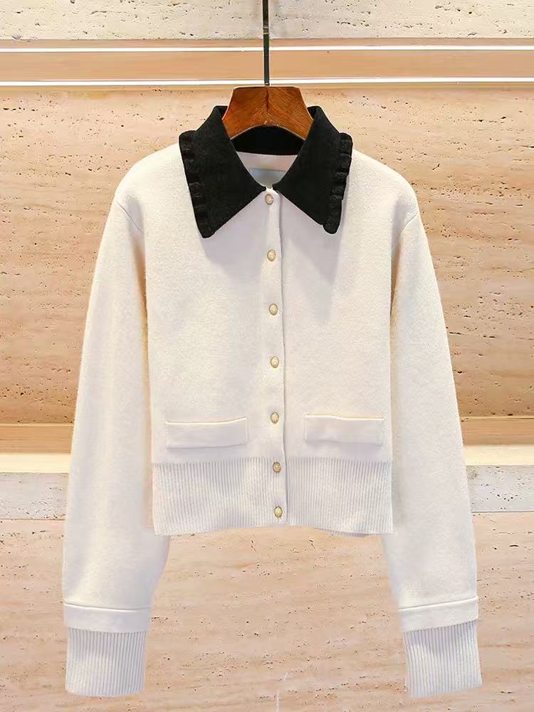 B（961-970）洋气时尚百搭宽松圆领秋冬提花绣花春秋网红加厚套头