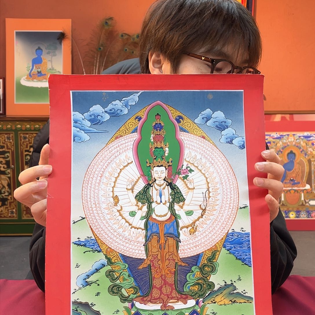 装裱画25×35千手纯手绘