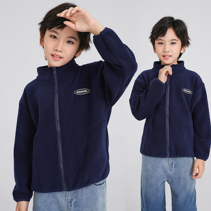 2025秋冬儿童休闲双面加绒中大童宝宝加厚保暖奥利绒外套