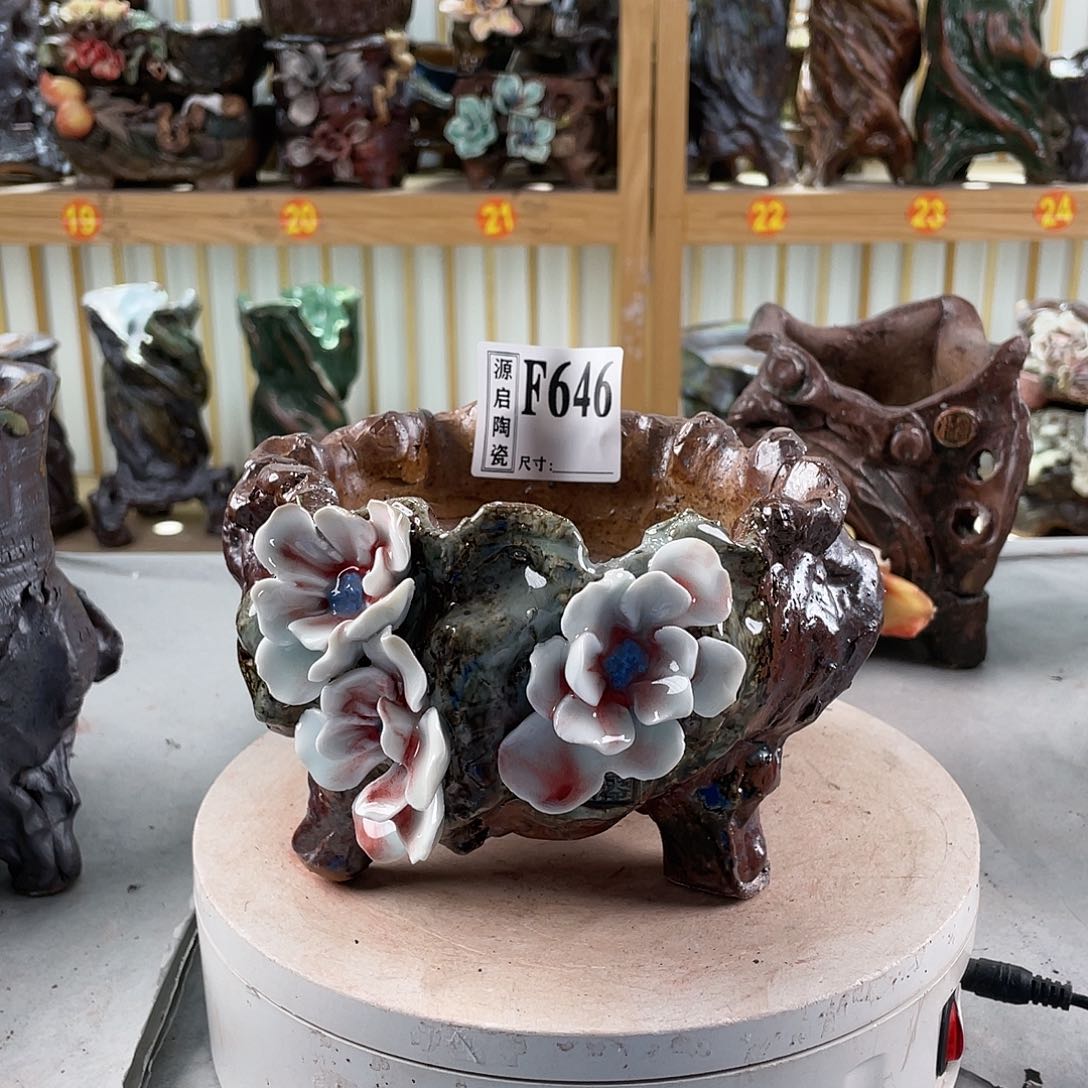 紫砂花瓶手工制作默认微瑕646