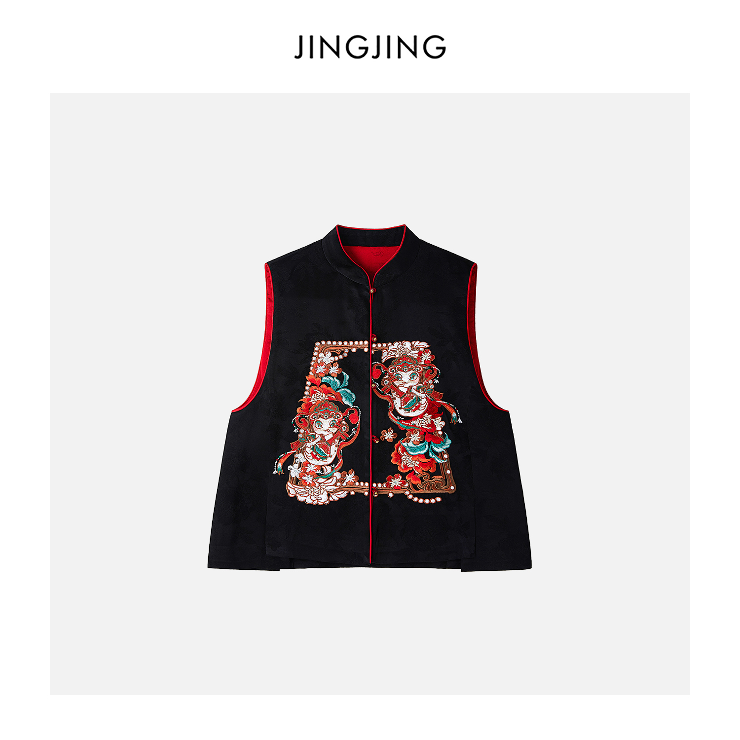 JINGJING2025新款“事事如意”蛇年吉祥香云纱立体刺绣设计感马甲