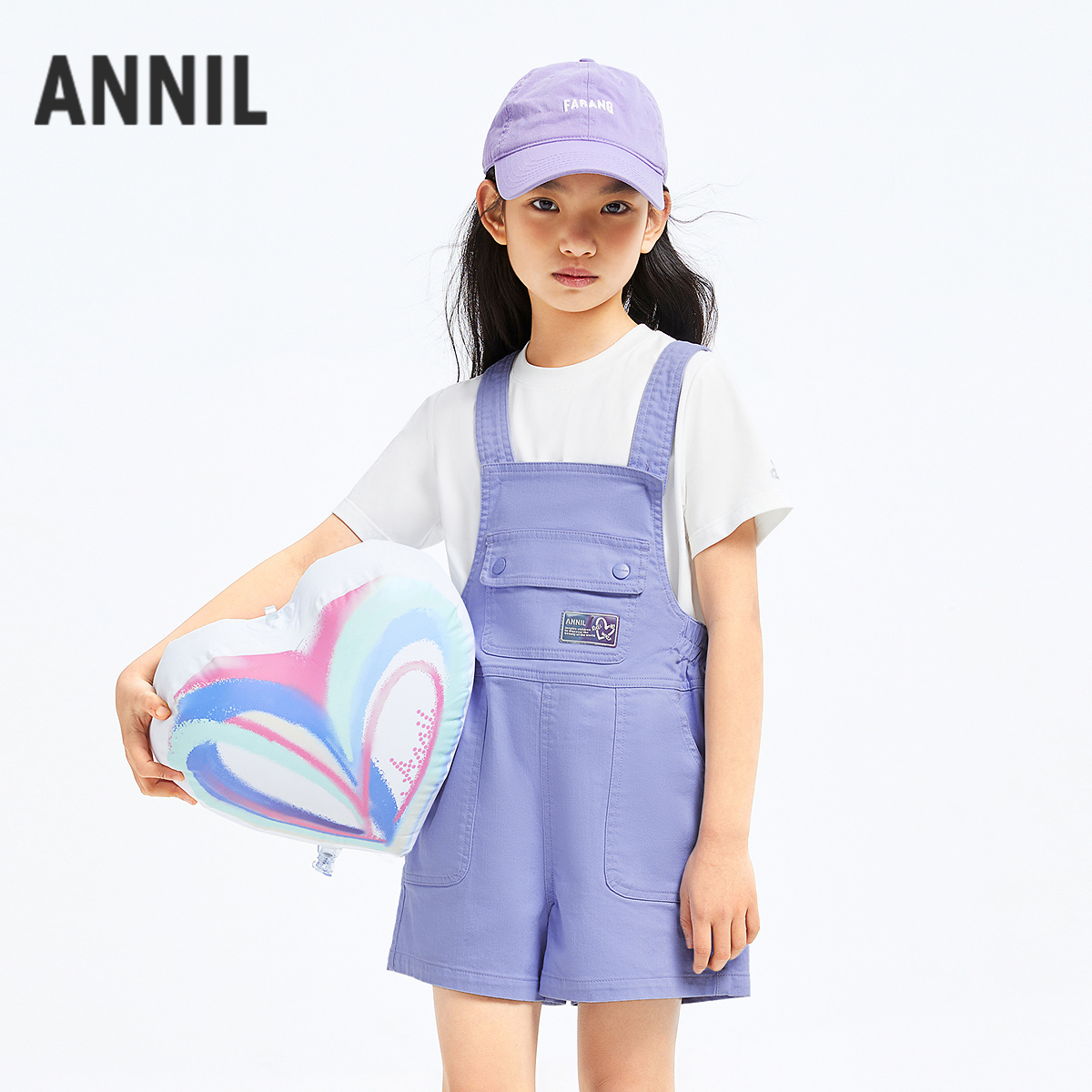 【背带裤】女童洋气时尚牛仔背带裤夏季新款安奈儿童装EG526127