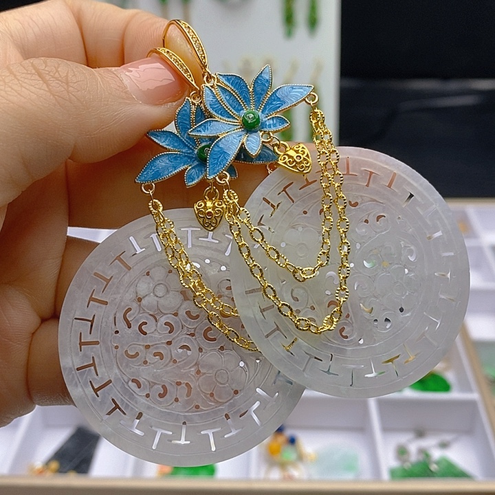 翡翠未镶嵌耳饰翡翠