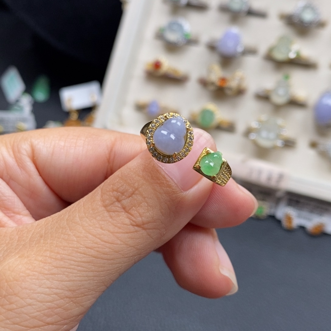 翡翠银S925镶嵌戒指