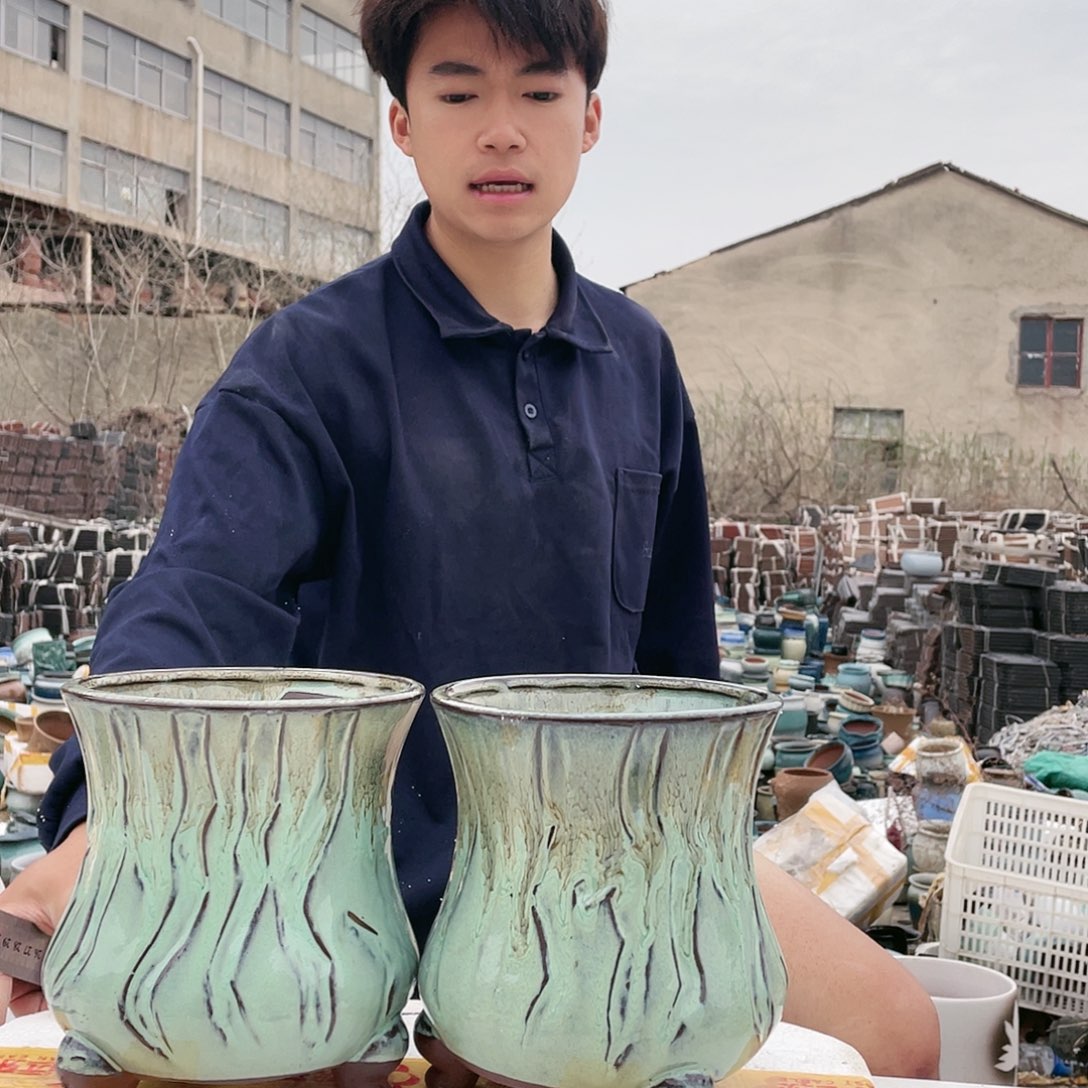 宜兴紫砂粗陶花盆