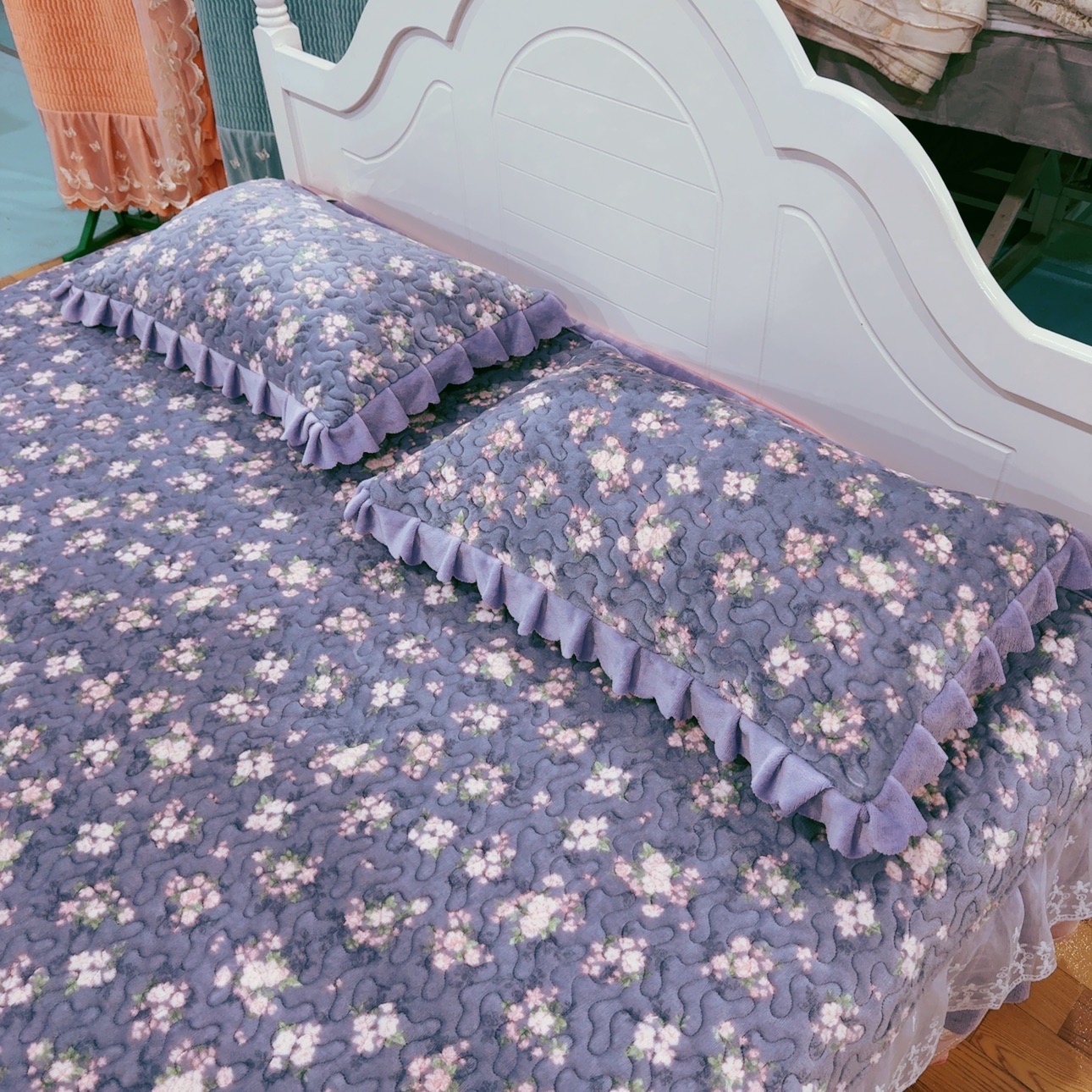 冬季加绒加厚印花绒枕套一对2只（48X74cm）