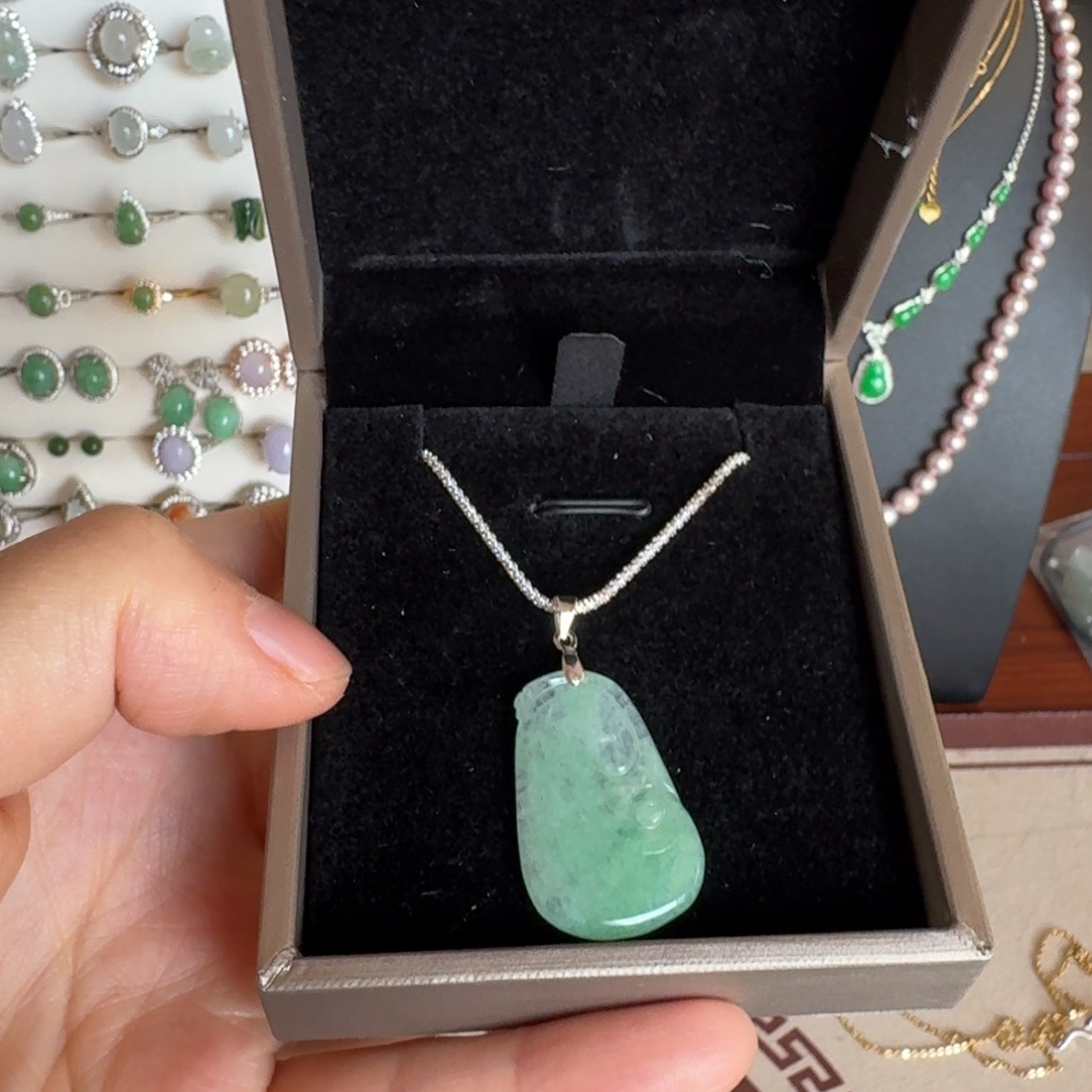 手***1翡翠银S925镀金镶嵌颈饰链接