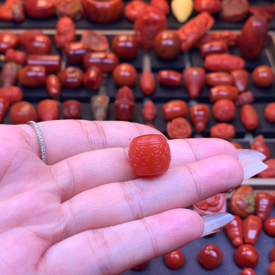 南红玛瑙未镶嵌保山回纹老型14.6mm