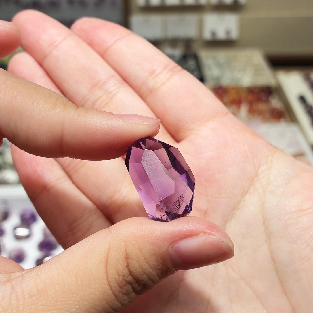 吊坠(不含链)水晶未镶嵌紫水 随形 打孔定制不退换