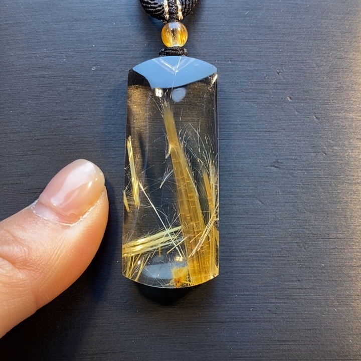 颈饰未镶嵌发晶钛晶平安无事牌吊坠