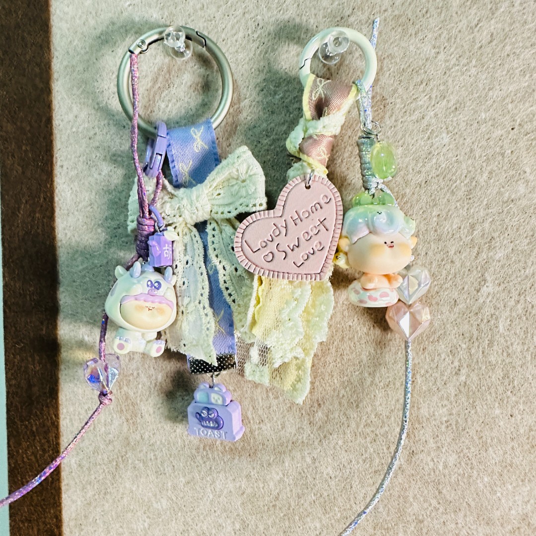 【晚桃】萌粒diy手机链包包扣