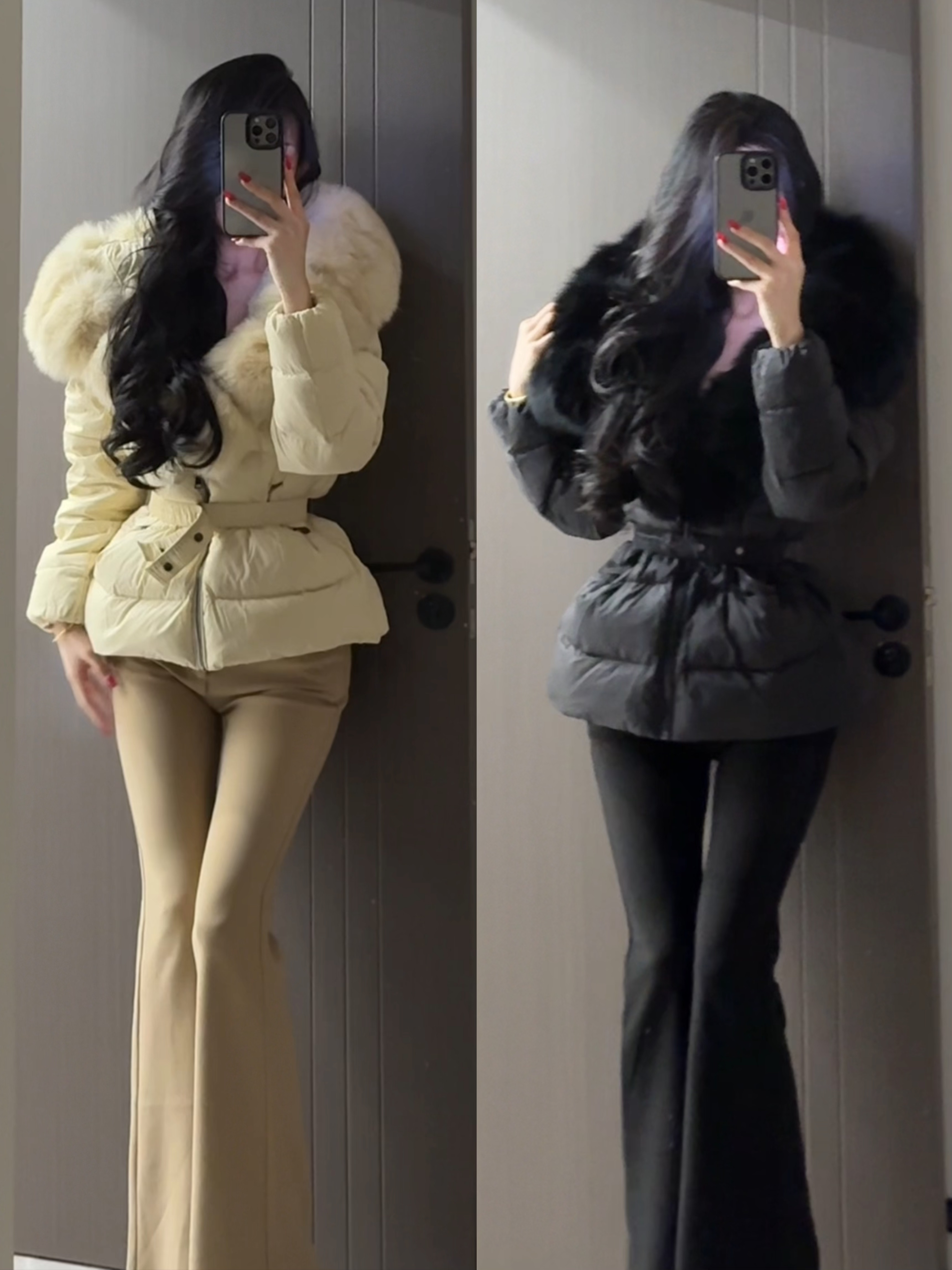 Mermaid人鱼珺 秋冬狐狸毛领 小蛮腰羽绒服女冬季加厚外套