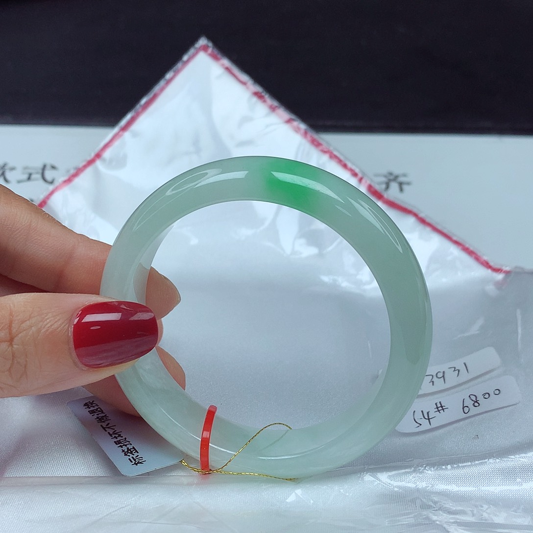 翡翠未镶嵌手镯54圈3931